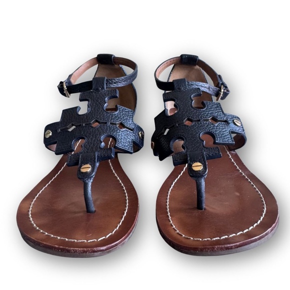 Tory Burch Chandler Wedge 50MM Wedge Sandal Black Size 8 in Box with Dust Bag - Picture 5 of 14